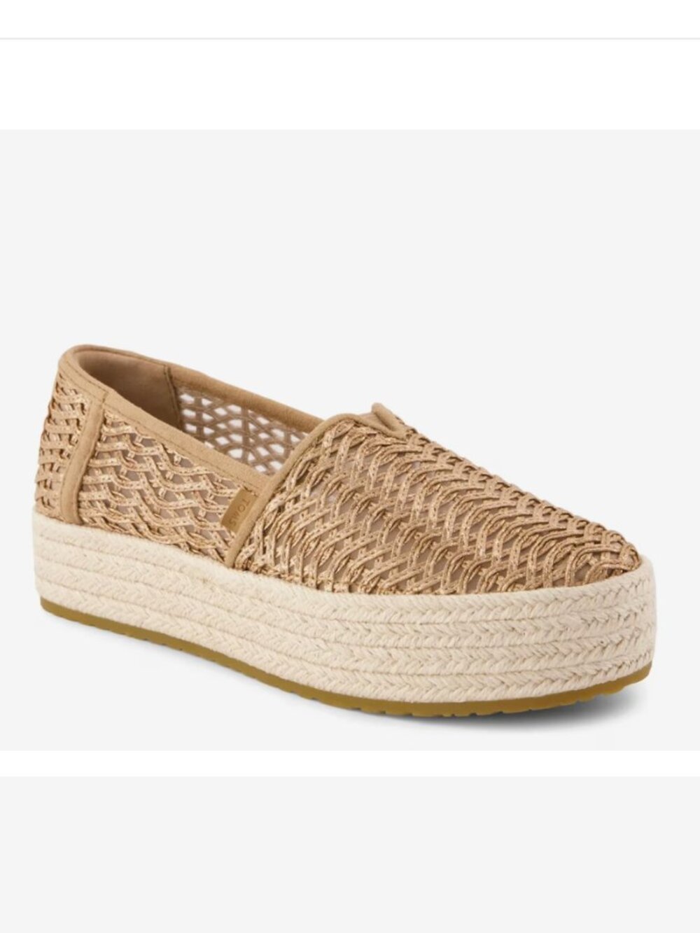 TOMS Valencia Platform Espadrille - Bronze Deco Basket Weave - 8